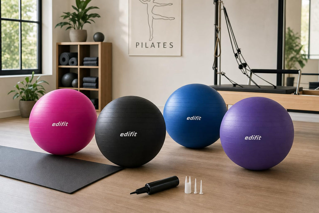 EDIFIT Palla Fitness, Pilates Attrezzi Casa, Incluso il Gonfiatore, Fitball, Yoga Accessori, Palla Gravidanza, Ginnastica Ritmica