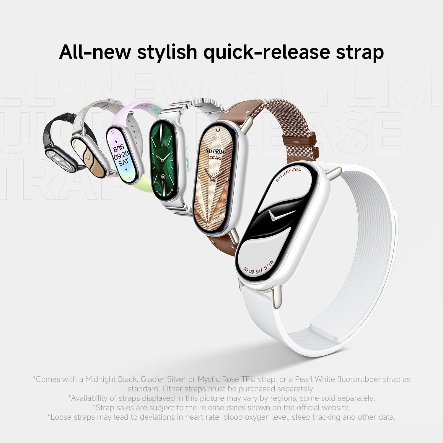 Xiaomi Smart Band 10 (Fitness Tracker), 1.72" AMOLED display, multimateriale, autonomia 21gg, ricarica rapida,150+sport, monitoraggio benessere e sonno, HyperOS 2.0, resistente 5ATM, Compass, Argento