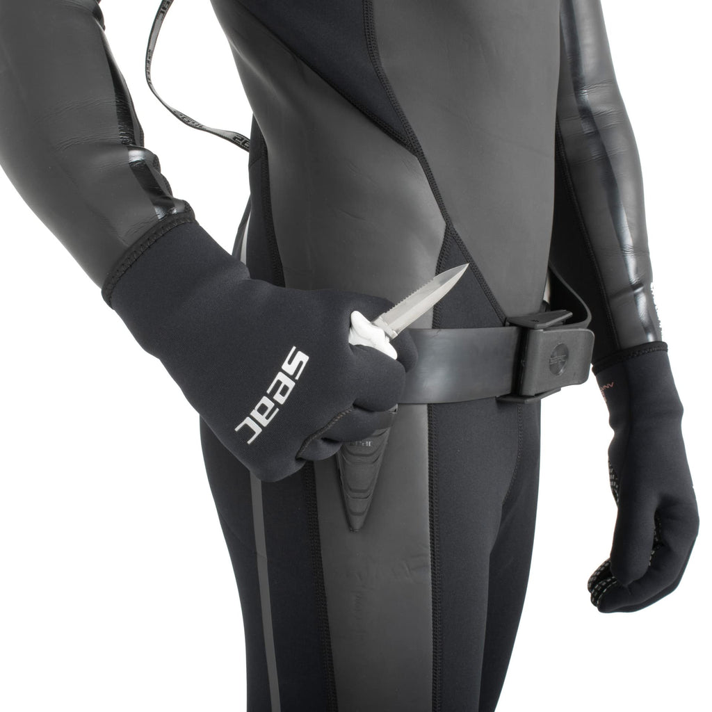 SEAC Samurai Coltello Sub per Pesca in Apnea e Immersione Subacquea, Pugnale Subacqueo con Fascia in Velcro Unisex Adulto