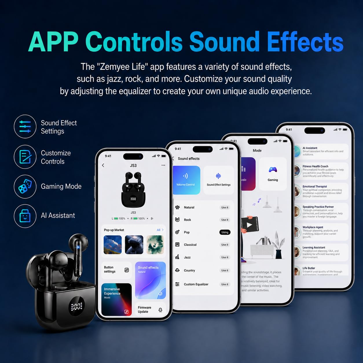 2026 Cuffie Bluetooth Auricolari Bluetooth 5.4, Cuffie Wireless con 4 ENC Cancellazione Rumore Mic, Cuffie in Ear 40 Ore di Riproduzione, Cuffie Senza Filo HiFi Stereo IP7 Impermeabili per iOS/Android