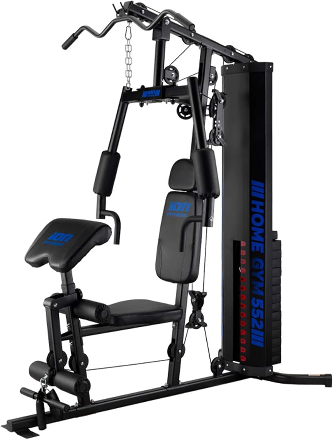 ION Fitness - Appareil de Musculation Home Gym - Tour de Plaques de 70 kg - Poulie Haute et Basse - Appareil de Musculation pour le Corps avec Structure Renforcée en Acier - Poids Utilisateur Max. 135 kg