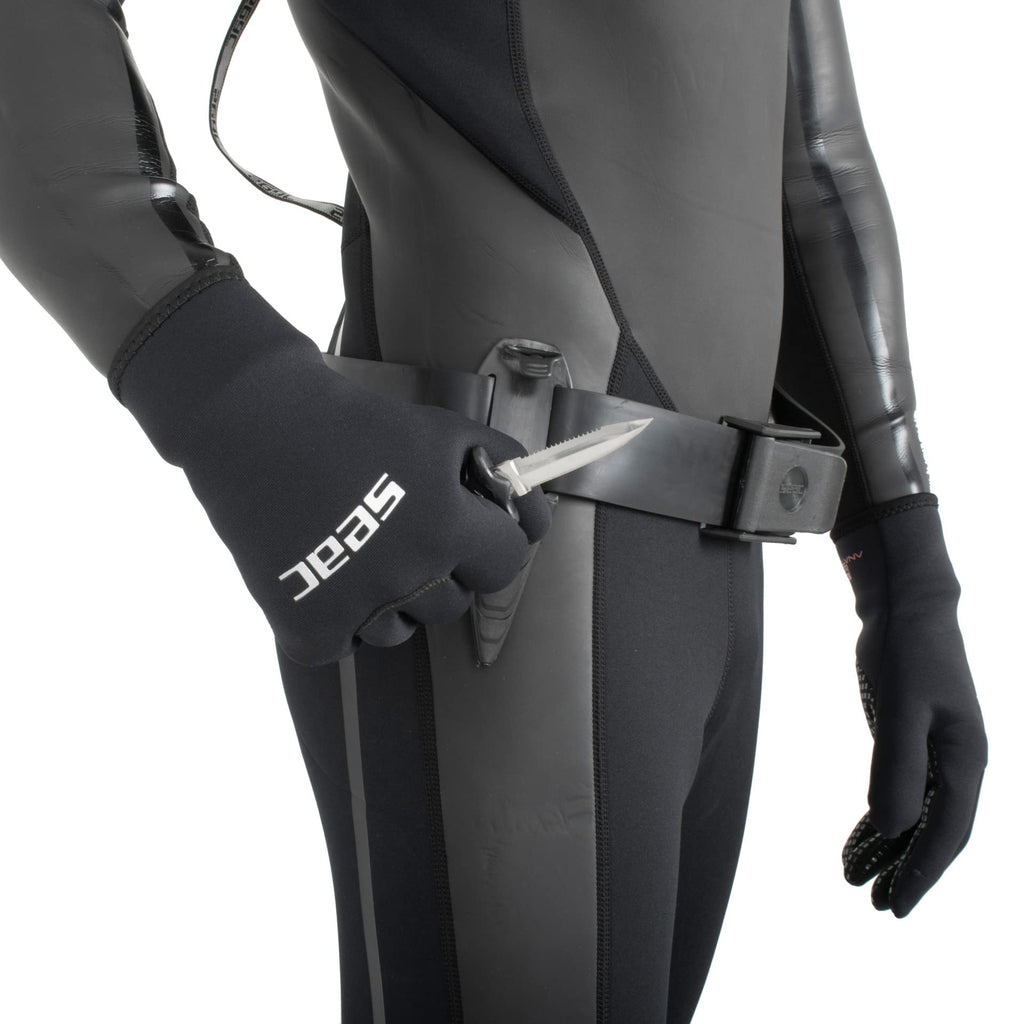 SEAC Samurai Coltello Sub per Pesca in Apnea e Immersione Subacquea, Pugnale Subacqueo con Fascia in Velcro Unisex Adulto