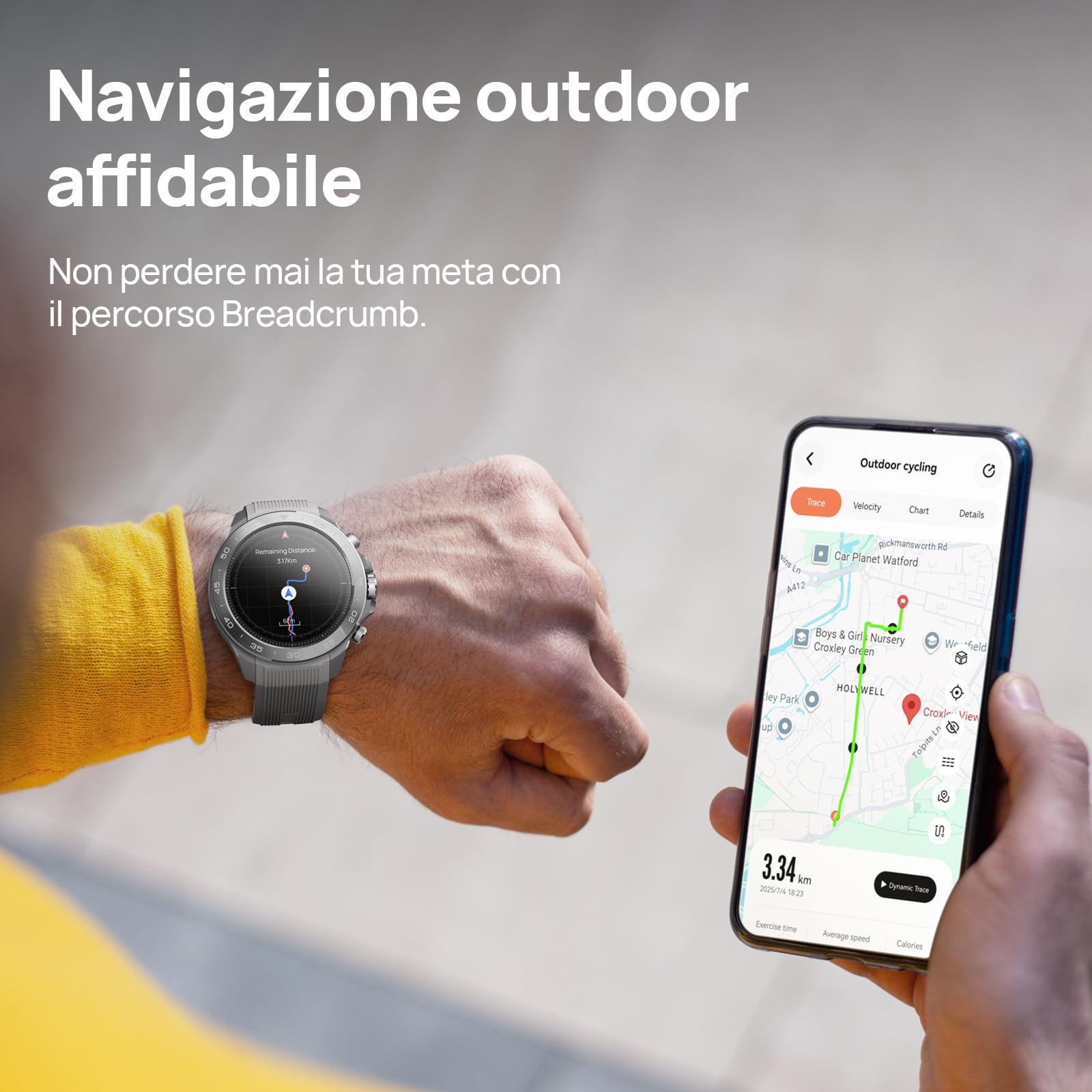 Mibro GS Explorer S Orologio Smartwatch uomo Militare GPS Outdoor con 1,32" AMOLED,Bi-Band GNSS,10 ATM,20 Giorni di Autonomia,Chiamate Bluetooth, Cardio e VO2max,2 Cinturini, per Android e iOS