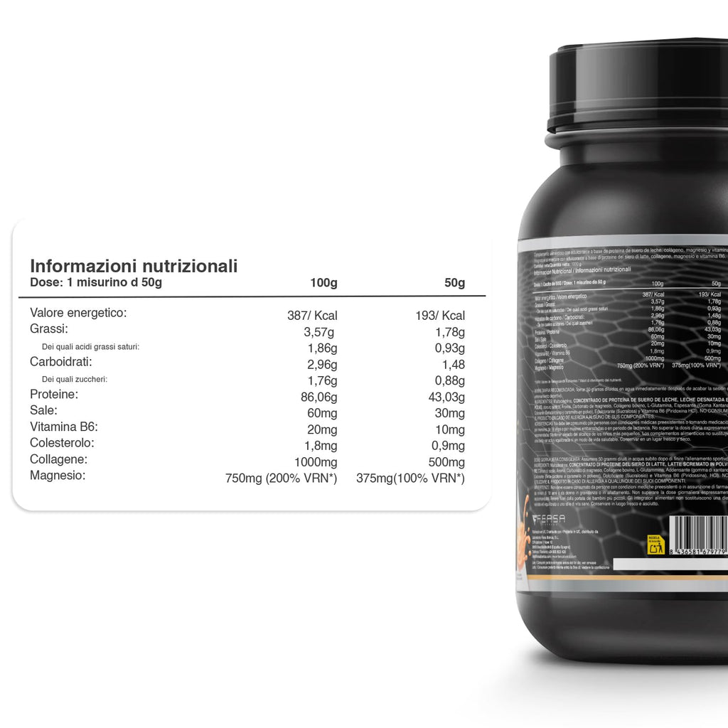 Whey Protein | Proteina Whey pura con Collagene + Magnesio | Migliora i tuoi allenamenti | Protegge e aumenta la massa muscolare | 1000g di proteina (Cioccolato)