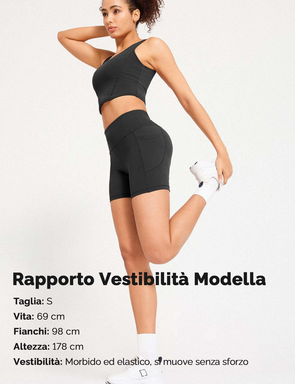 Yogaration Pantaloncini Palestra Donna, Shorts Sportivi Vita Alta con Tasche, Leggins Corti Push up Senza Cuciture per Yoga Fitness Gym Sport Estivi