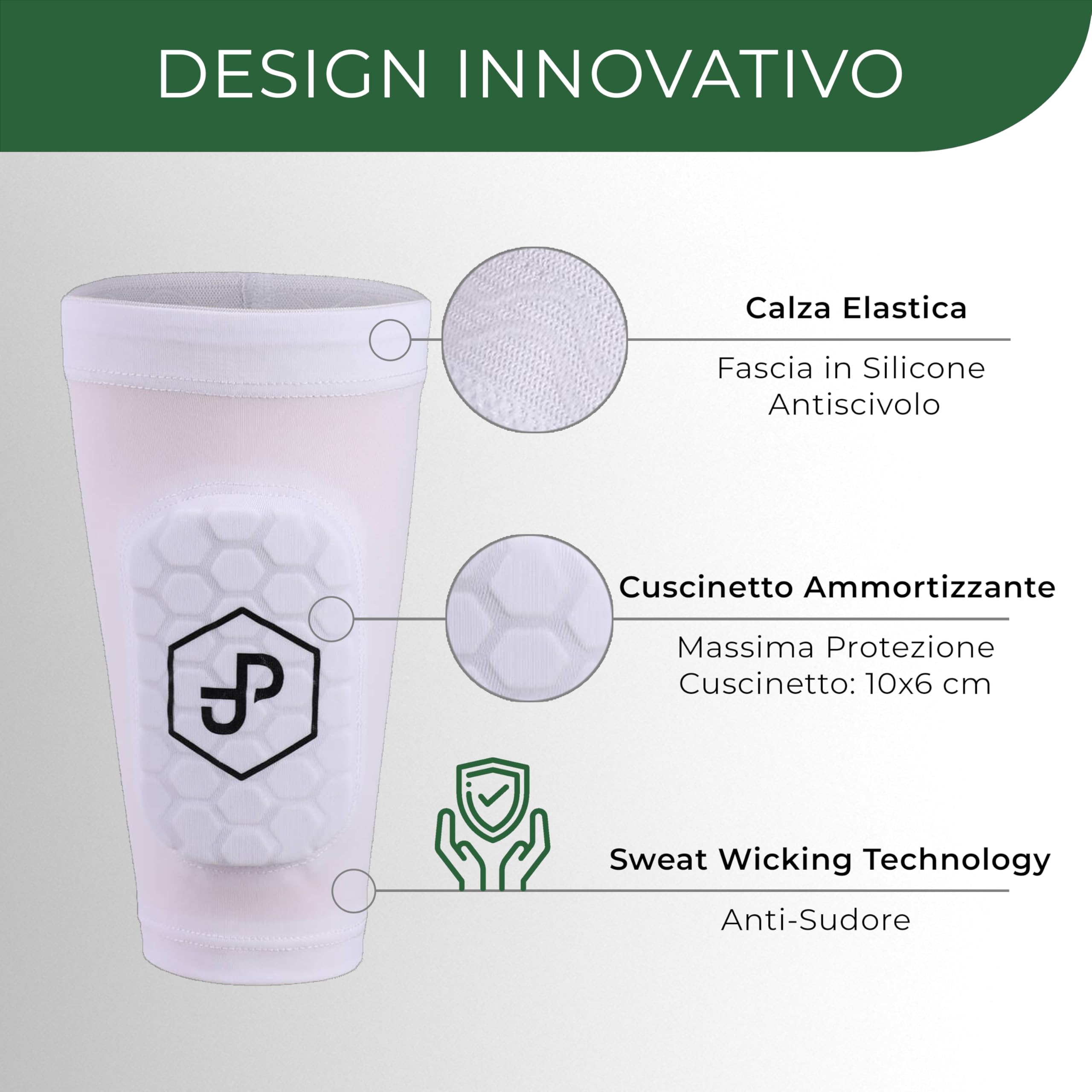 JDP Premium parastinchi 3 in 1, calze con parastinchi integrato da calcio uomo / donna / bambini, protezioni per tibia incluse con calzettoni da calcio, parastinchi da sportivi, accessori sportivi
