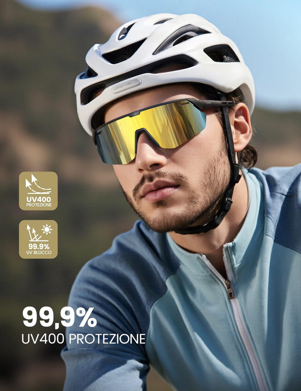 Lamicall Occhiali da Sole Ciclismo Polarizzati, [24g Ultraleggero] Anti-UV400, TR90-Telaio, Nasello Regolabile, Occhiali da Sole Sportivi per Uomo e Donna, per Pesca/Corsa/Sport all'Aperto