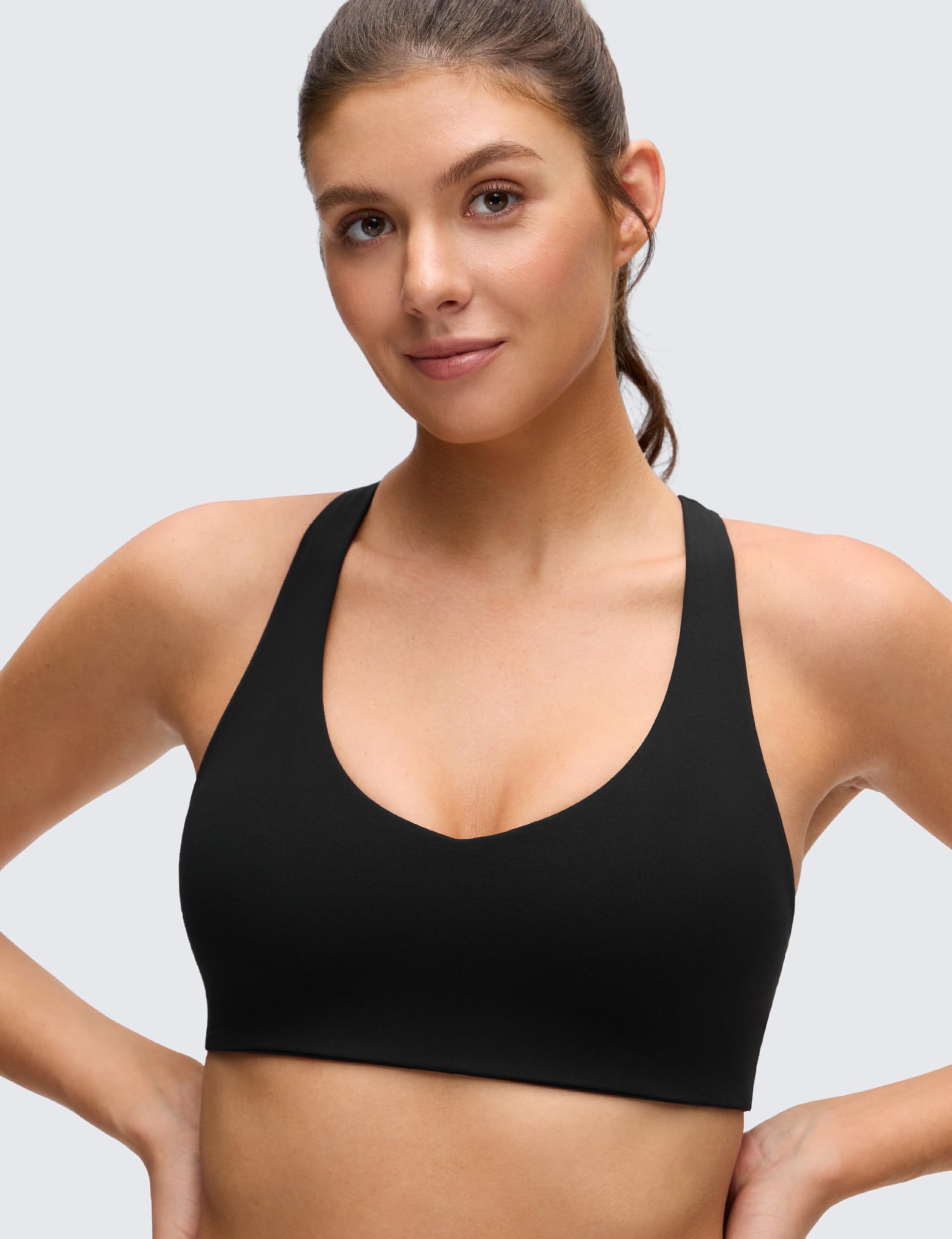CRZ YOGA Butterluxe Donna V Collo Sportivo Reggiseni di Sostegno Racerback Imbottito Yoga Top