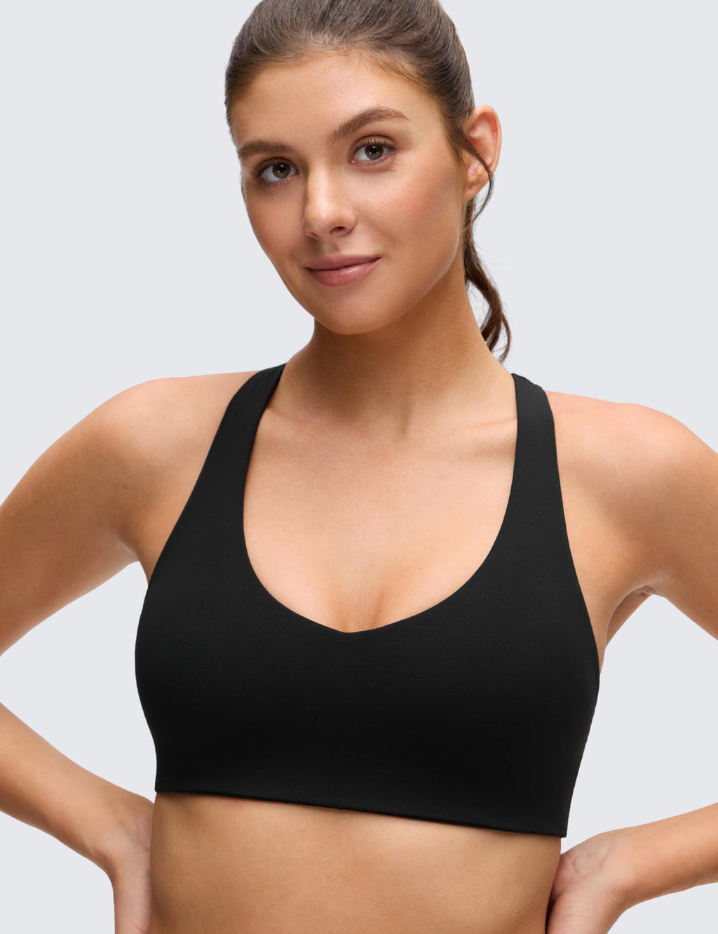 CRZ YOGA Butterluxe Donna V Collo Sportivo Reggiseni di Sostegno Racerback Imbottito Yoga Top