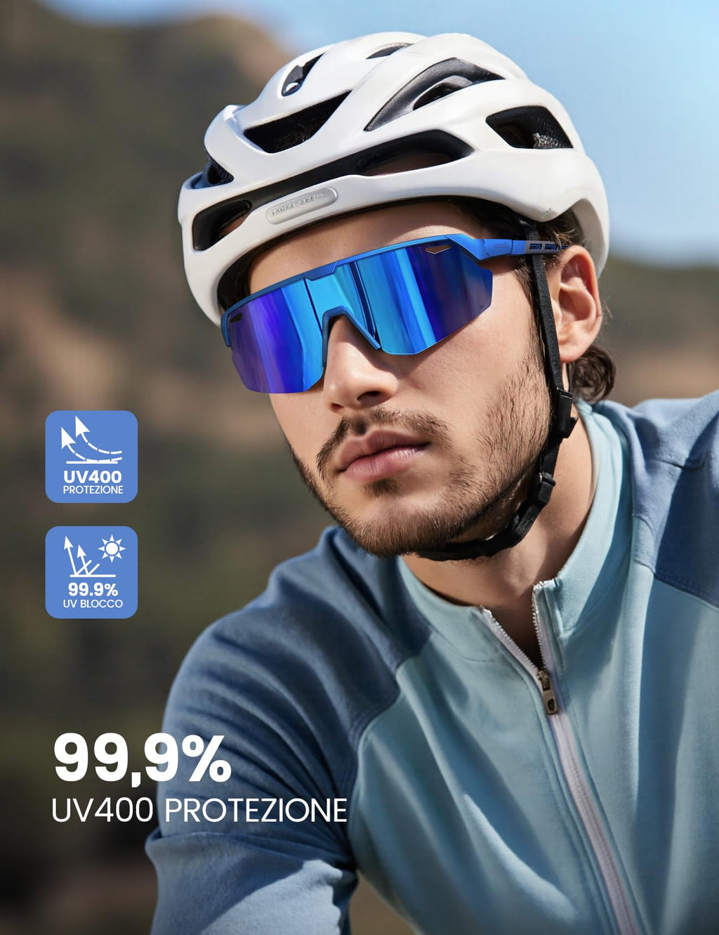 Lamicall Occhiali da Sole Ciclismo Polarizzati, [24g Ultraleggero] Anti-UV400, TR90-Telaio, Nasello Regolabile, Occhiali da Sole Sportivi per Uomo e Donna, per Pesca/Corsa/Sport all'Aperto
