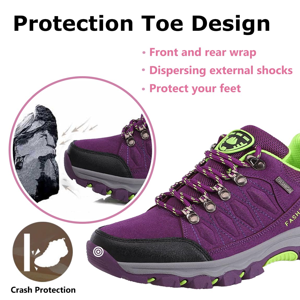 Scarpe da Trekking da Donna Scarpe Sportive Basse Scarpe da Trekking Leggere all'aperto Scarpe da Trekking Antiscivolo Adatte al Campeggio e all'escursionismo Nero Grigio Viola Rosa 36-42EU