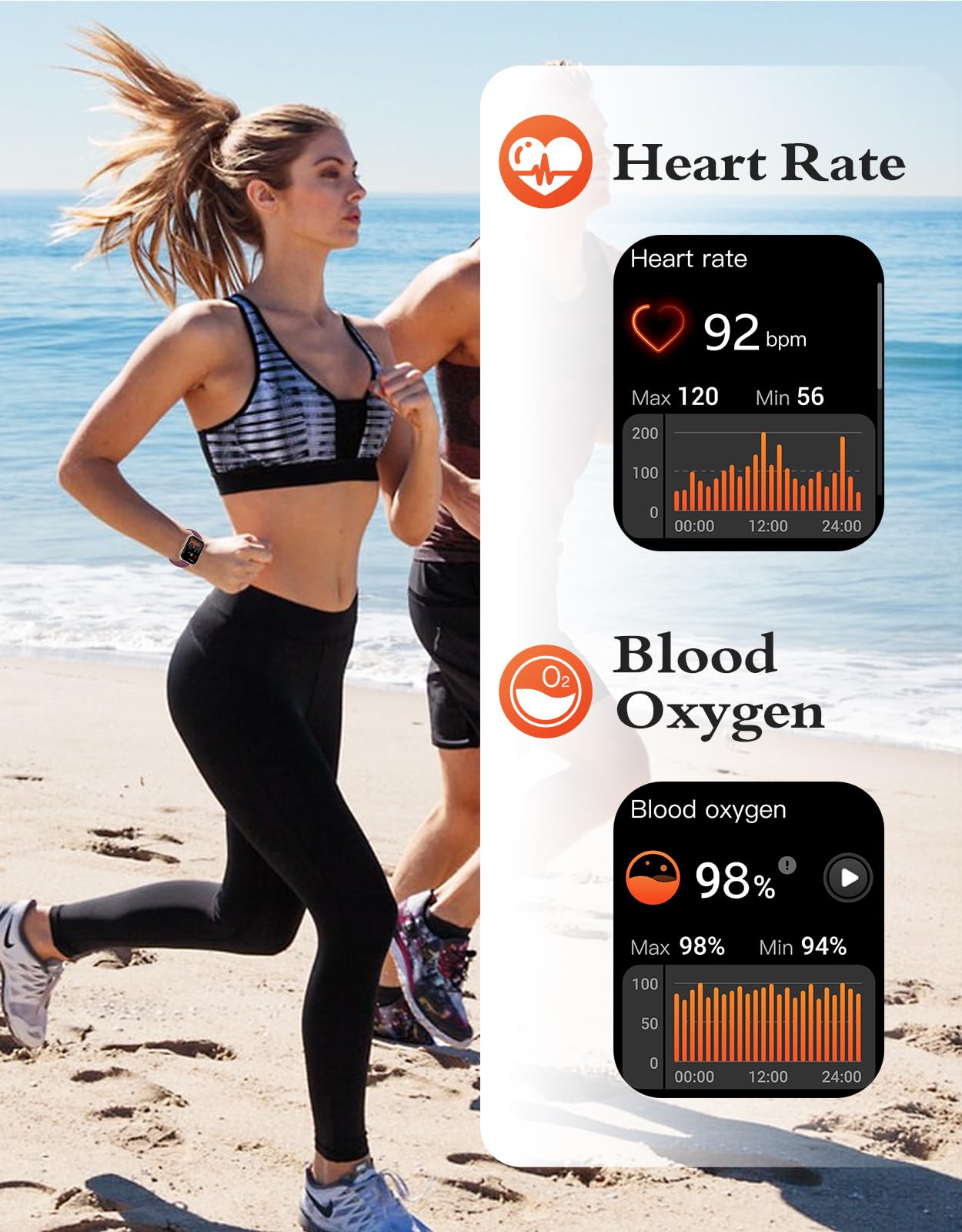 RUIMEN Smartwatch Donna Chiamate Bluetooth Musica Orologio Sportive Contapassi da Polso Cardiofrequenzimetro Saturazione Ossigeno Fitness Tracker Ciclo Mestruale Controllo Sonno per Android iOS Rosa