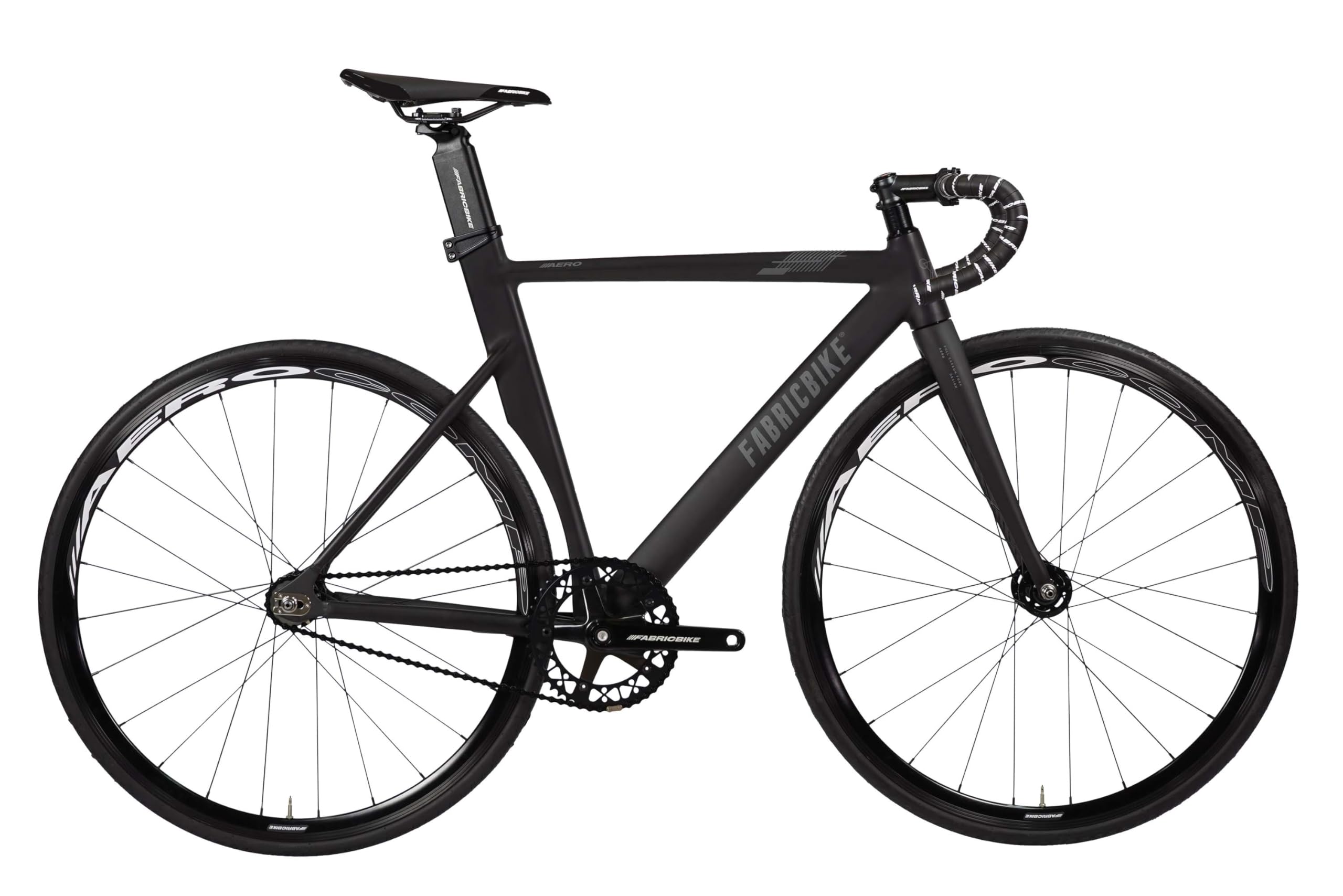 FabricBike AERO - Fixed Gear Bicicletta, Single Speed Fixie Completa mozzo, Telaio in Alluminio e Forcella in carbonio, Ruote 28, 5 Colori, 3 Dimensioni, 7.95 kg (Taglia M)