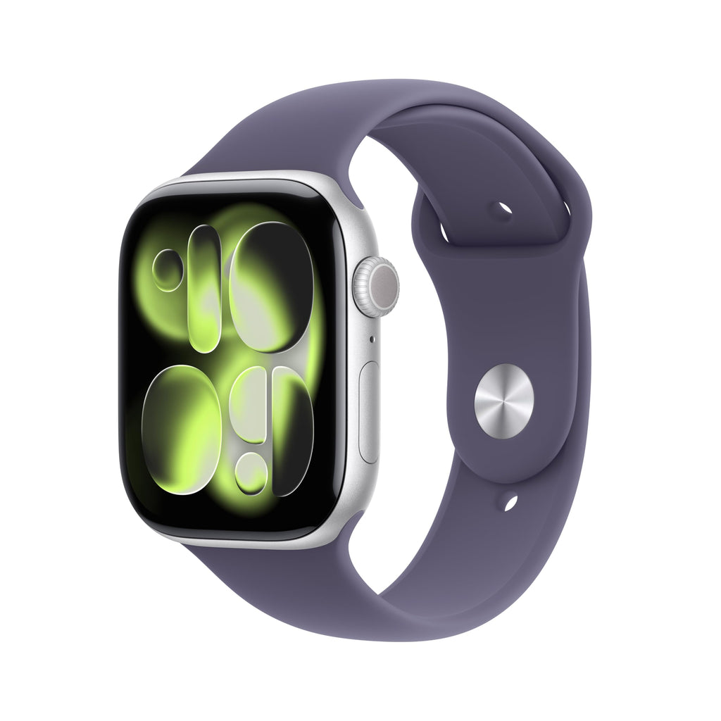 Apple Watch Series 11 GPS, Cassa 46 mm in alluminio Jet Black con Cinturino Sport nero - M/L
