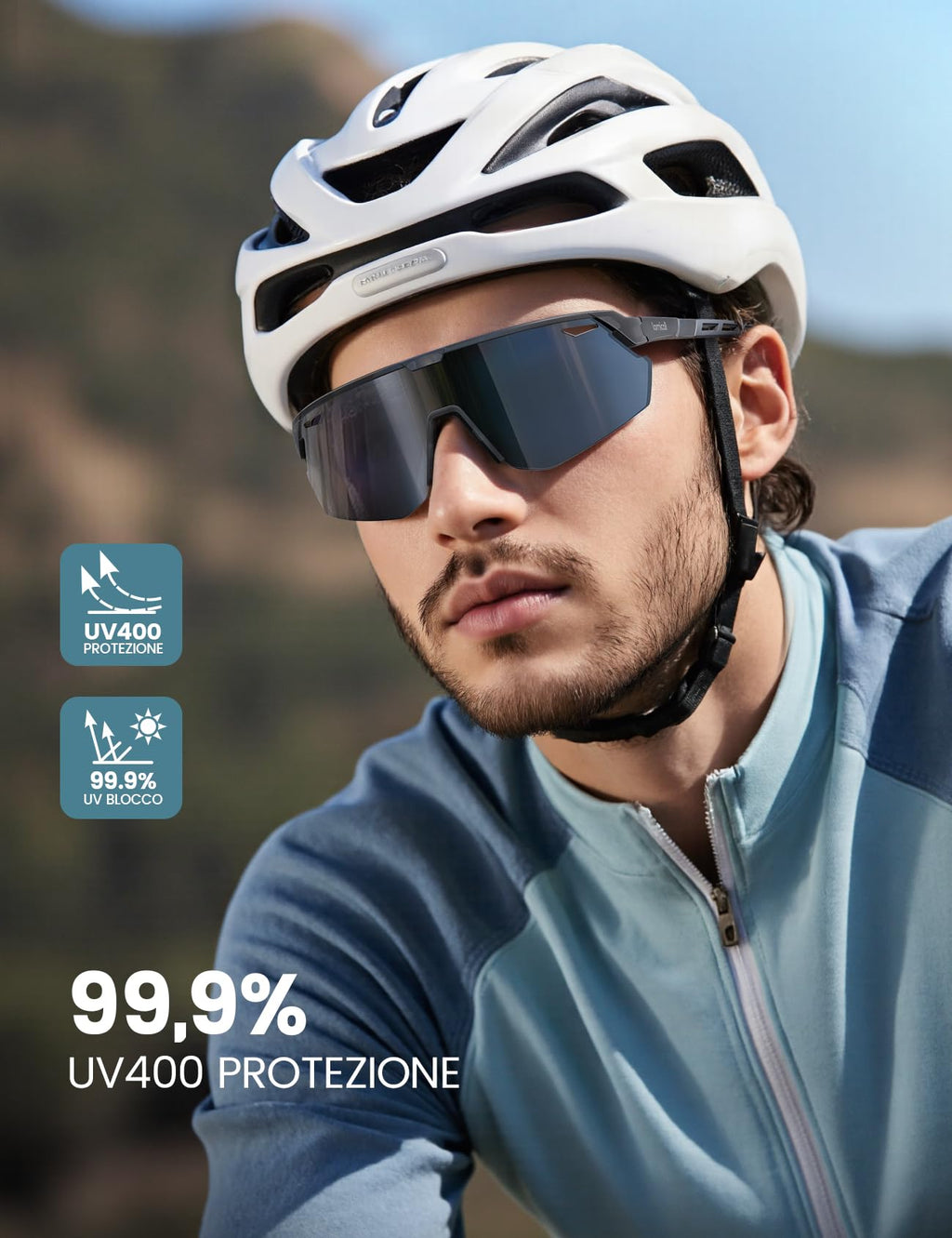 Lamicall Occhiali da Sole Ciclismo Polarizzati, [24g Ultraleggero] Anti-UV400, TR90-Telaio, Nasello Regolabile, Occhiali da Sole Sportivi per Uomo e Donna, per Pesca/Corsa/Sport all'Aperto
