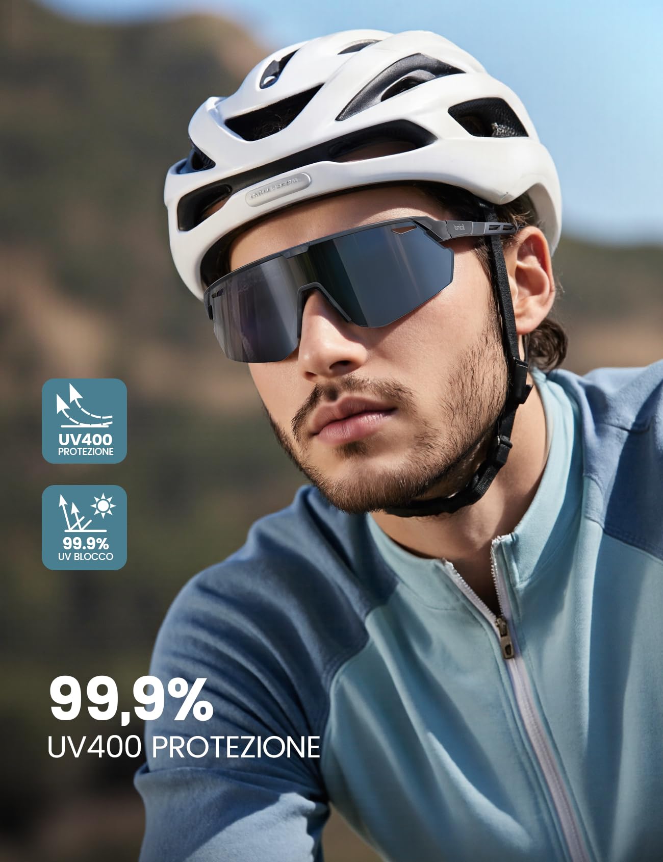 Lamicall Occhiali da Sole Ciclismo Polarizzati, [24g Ultraleggero] Anti-UV400, TR90-Telaio, Nasello Regolabile, Occhiali da Sole Sportivi per Uomo e Donna, per Pesca/Corsa/Sport all'Aperto
