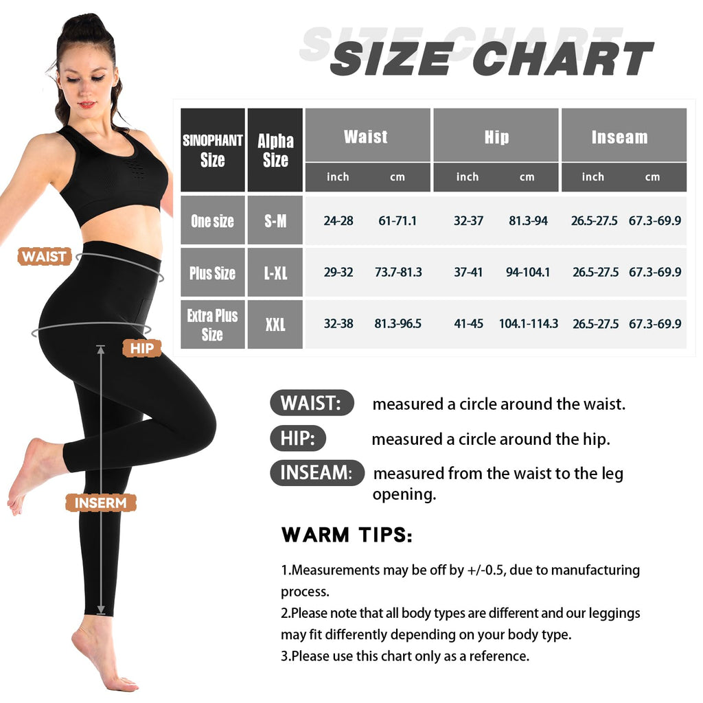 Sinophant - Leggings da donna, a vita alta, opachi, neri, per palestra, yoga, sport, confezione da 3
