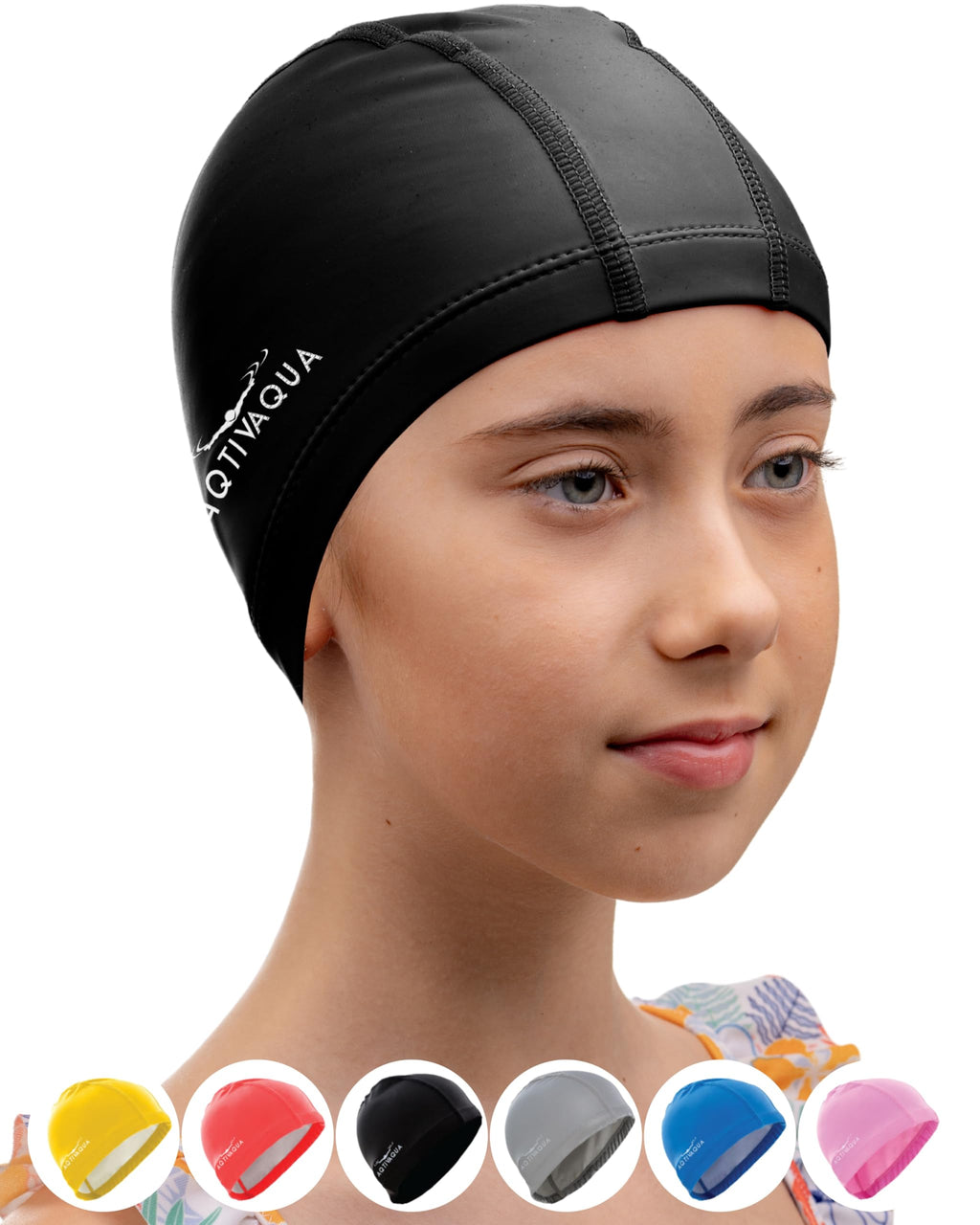 AqtivAqua Cuffia Piscina Uomo, Donna e Bambini — Morbida ed Elastica in Spandex con Rivestimento Protettivo — Ideale per l'Uso in Piscina