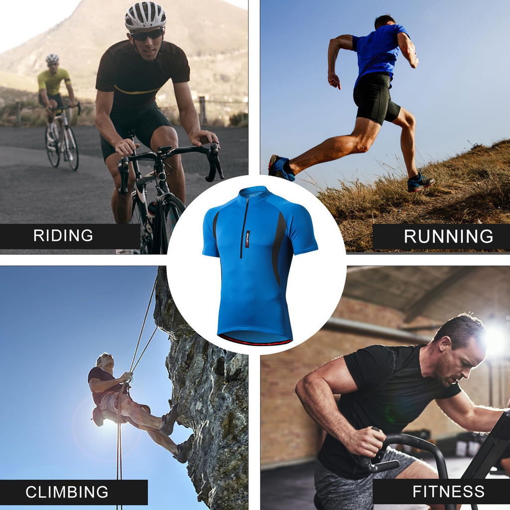 FEIXIANG Maglia Ciclismo Maniche Corte,Maglietta Mountain Bike Uomo Asciugatura Veloce T-Shirt off-Road Sportswear Estate