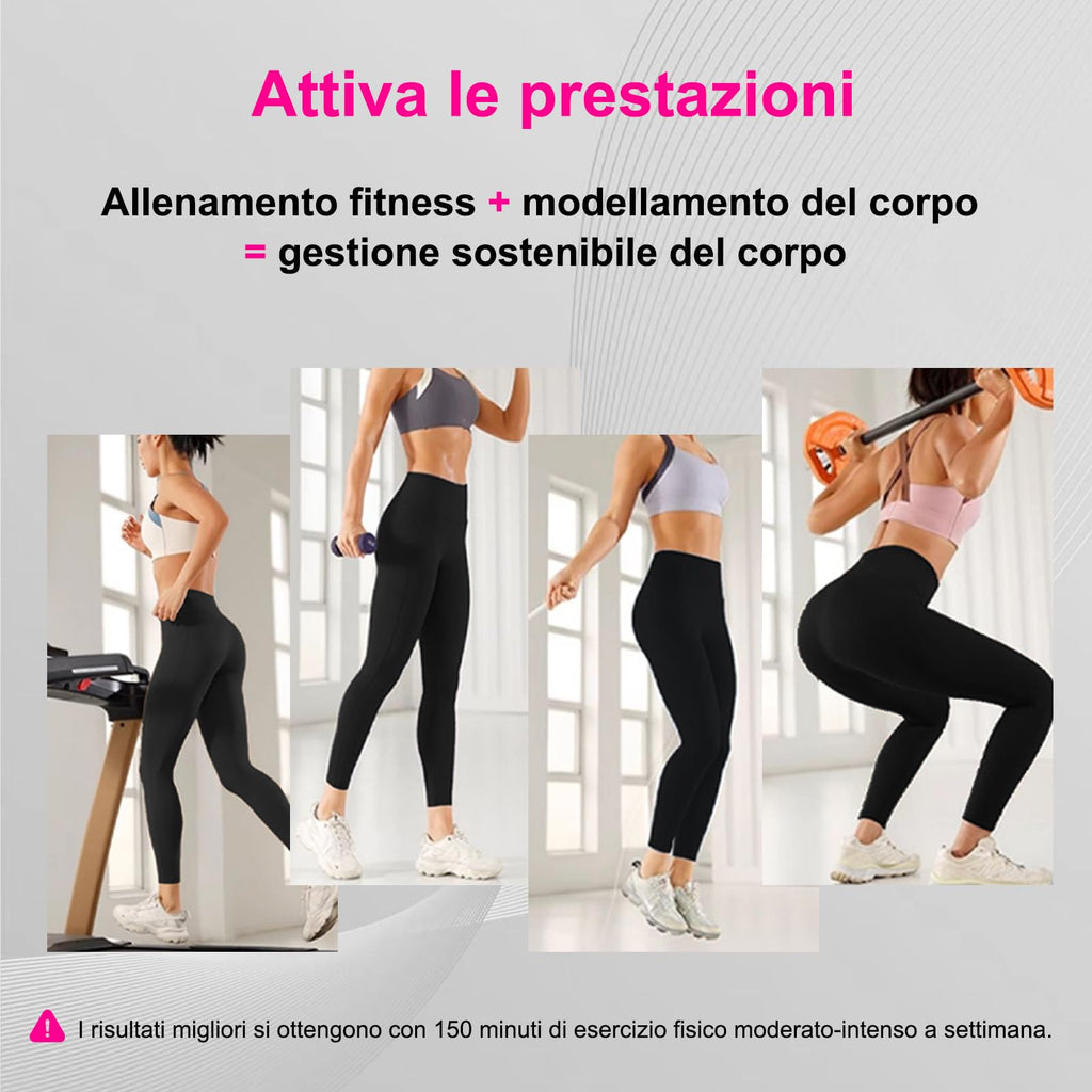 Deedlite Leggins Anticellulite Donna, Leggings 3D Modellanti a Compressione Graduata, Pantacollant Sportivi per Yoga e Uso Quotidiano