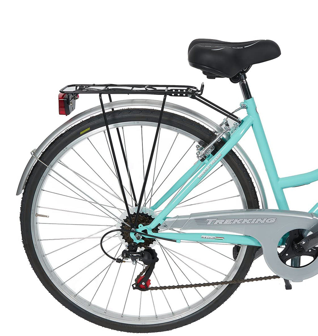 MADICKS Bicicletta Donna da Passeggio Olanda Misura 28 Bici da città Vintage retrò con Cestino Tiffany Turchese Con Cambio