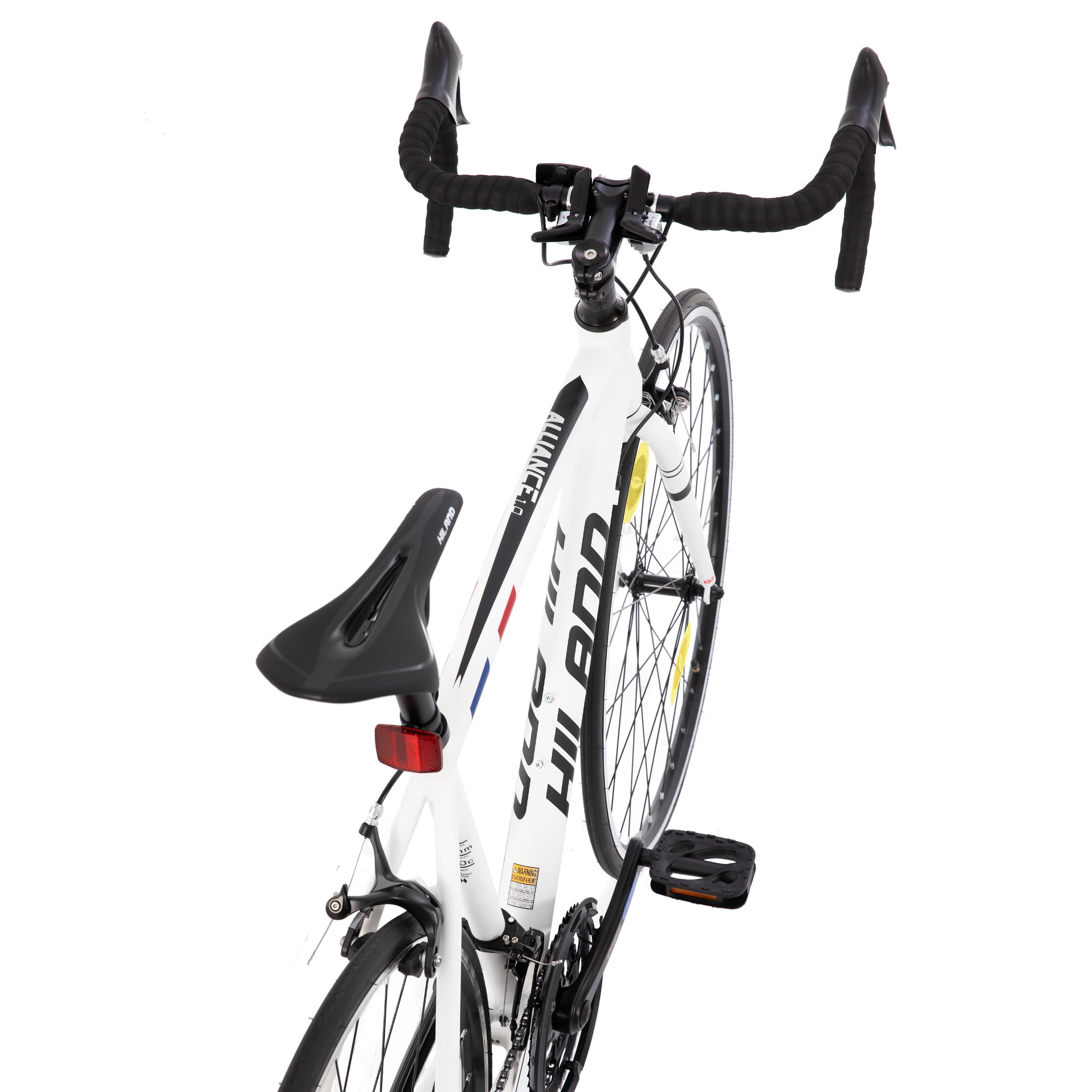 HILAND Alliance Bici da Strada 28”, 14 Velocità, Telaio in Alluminio da 49/53/57 cm, 700C Bicicletta da Città e da Pendolare per Uomo e Donna, Nero/Bianco