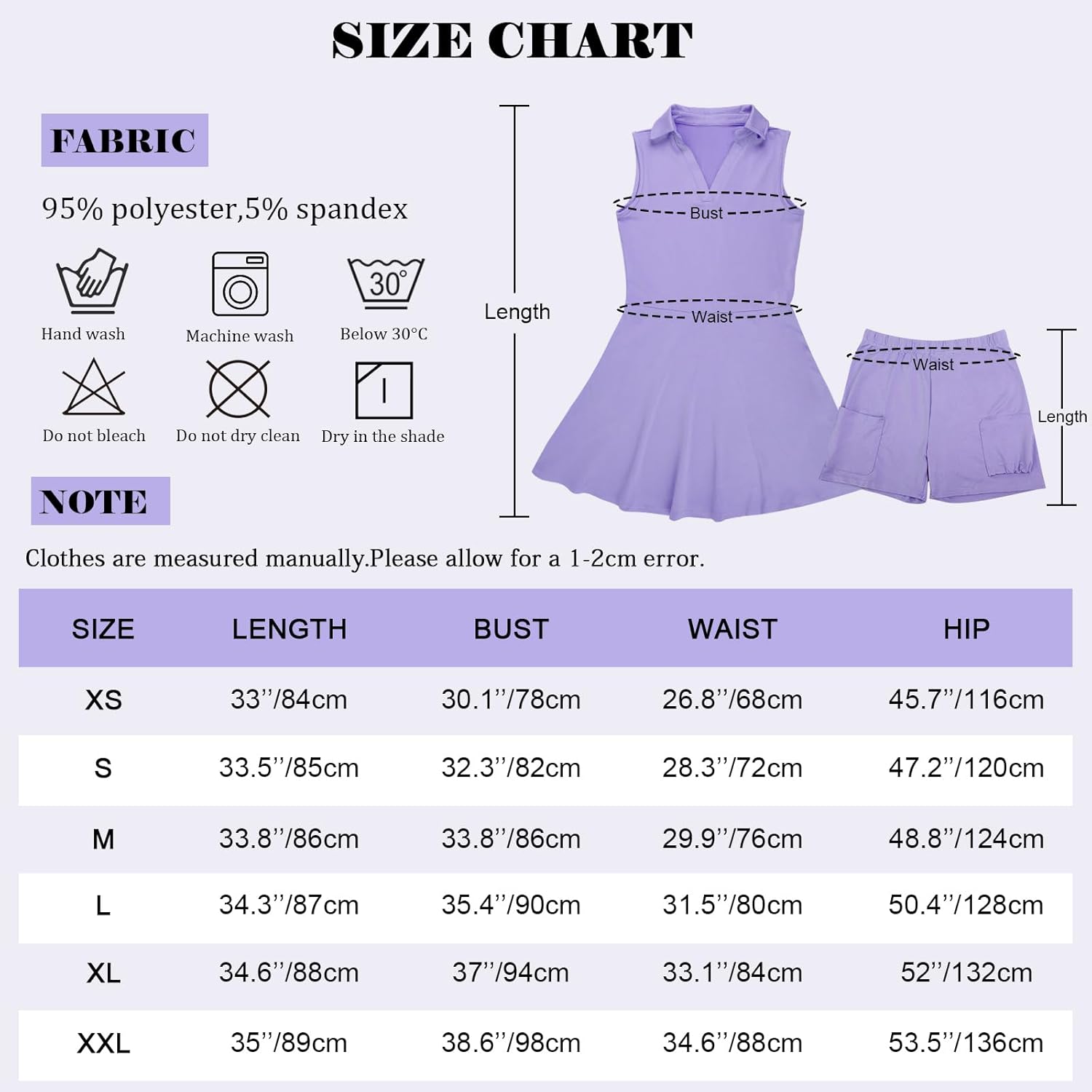 Bezioner Vestito Tennis Donna Vestito Polo con Pantaloncini Vita Alta Abiti da Golf con Tasche Senza Maniche Abito Sportivo