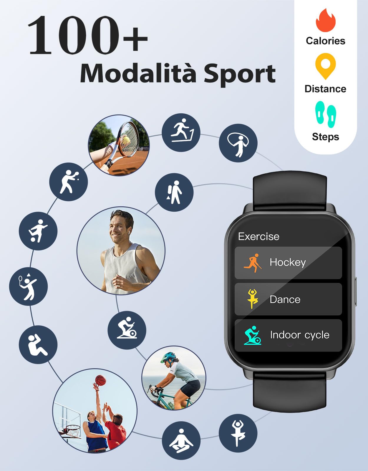 RUIMEN Smartwatch Donna Chiamate Bluetooth Musica Orologio Sportive Contapassi da Polso Cardiofrequenzimetro Saturazione Ossigeno Fitness Tracker Ciclo Mestruale Controllo Sonno per Android iOS Rosa