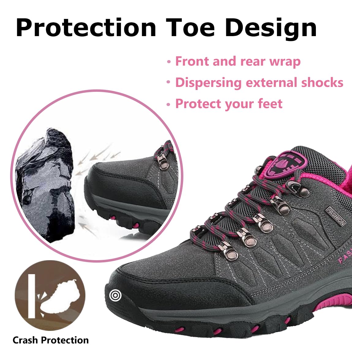 Scarpe da Trekking da Donna Scarpe Sportive Basse Scarpe da Trekking Leggere all'aperto Scarpe da Trekking Antiscivolo Adatte al Campeggio e all'escursionismo Nero Grigio Viola Rosa 36-42EU