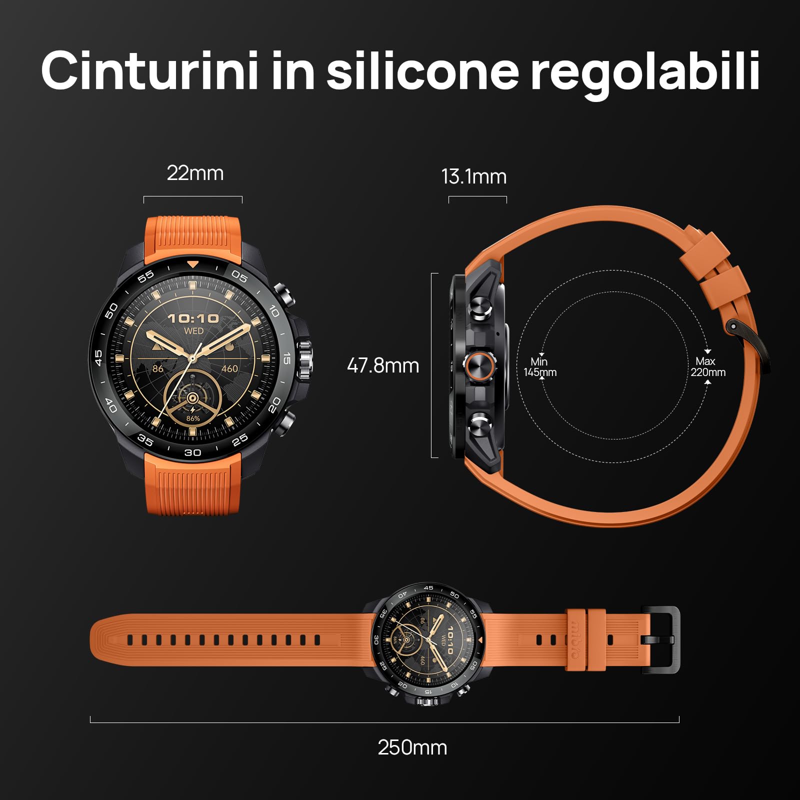 Mibro GS Explorer S Orologio Smartwatch uomo Militare GPS Outdoor con 1,32" AMOLED,Bi-Band GNSS,10 ATM,20 Giorni di Autonomia,Chiamate Bluetooth, Cardio e VO2max,2 Cinturini, per Android e iOS