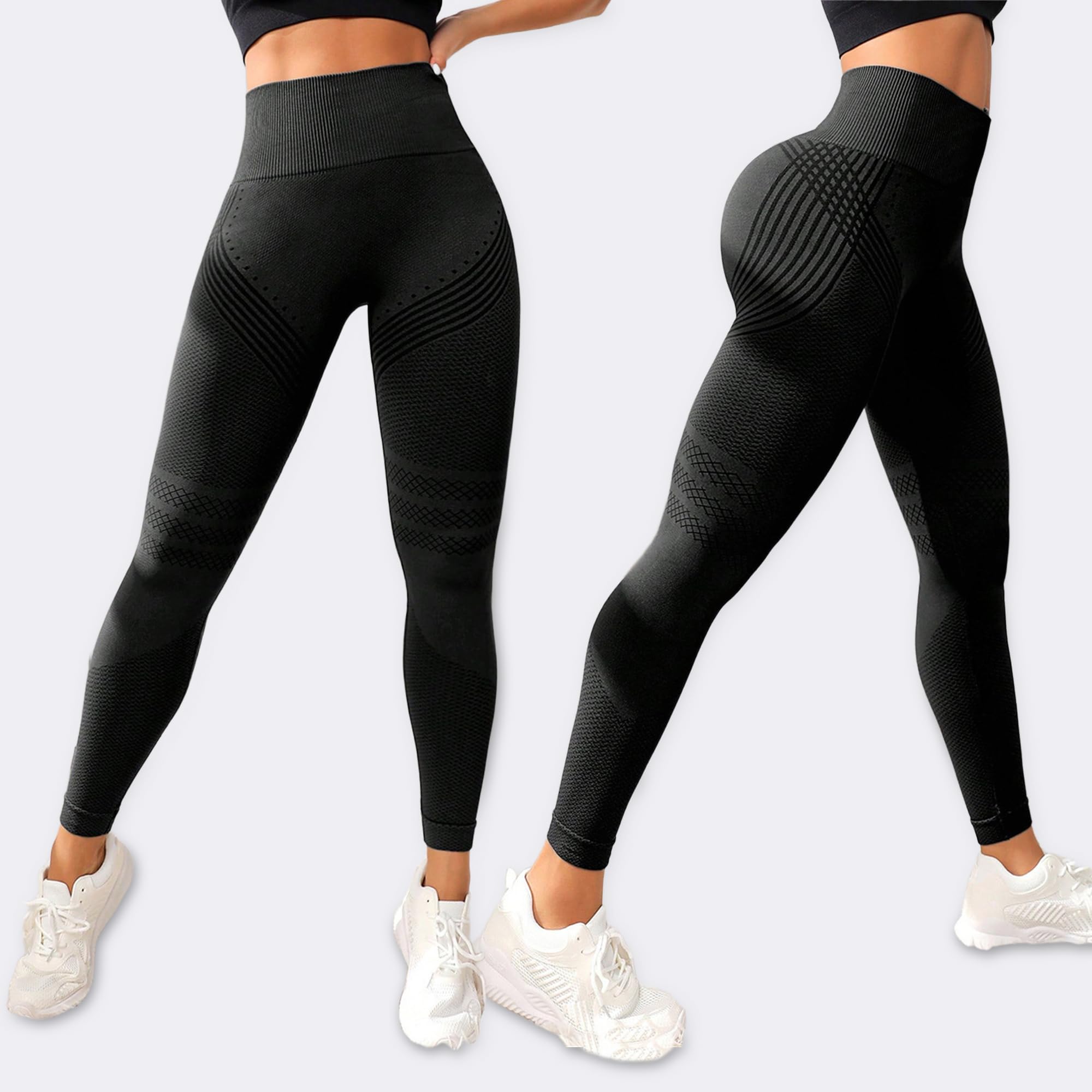 Leggins Anticellulite Donna, Leggings Sportivi Lunghi Compressione Push Up Glutei, Vita Alta Opachi Yoga Pilates Fitness