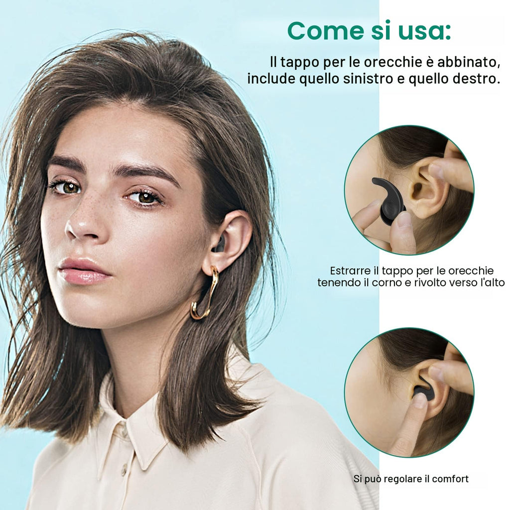 Tappi per le Orecchie da Nuoto per Adulti, 4 Paia Tappi Auricolari Impermeabili Riutilizzabili in Silicone con Cavo Rimovibile, Perfetti per Nuoto, Doccia, Surf e Altri Sport Acquatici