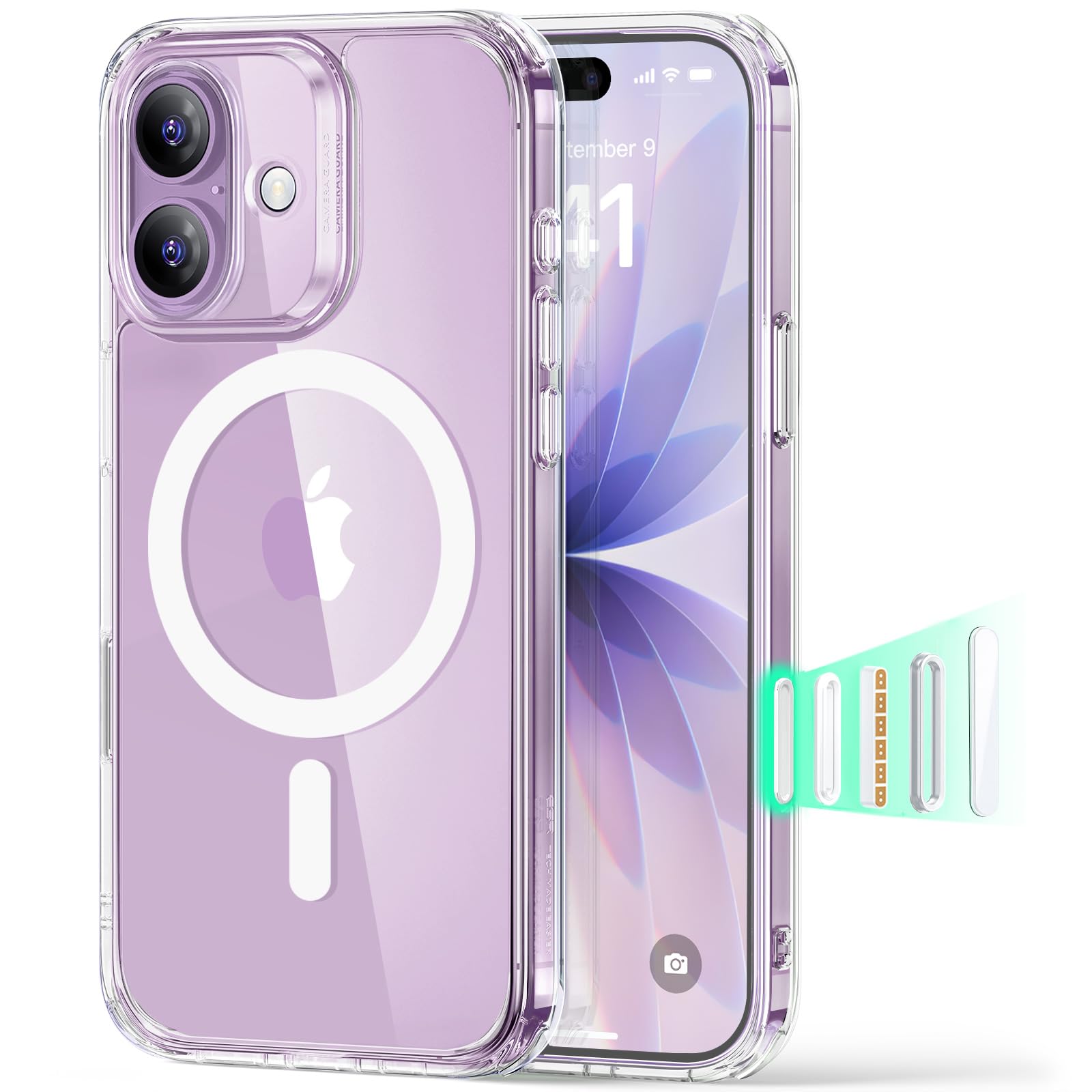 ESR Cover per iPhone 17 Pro Max, Custodia per controllo della fotocamera, Compatibile con MagSafe, Protezione antiurto di livello militare, Angoli Air Guard ammortizzanti, Trasparente