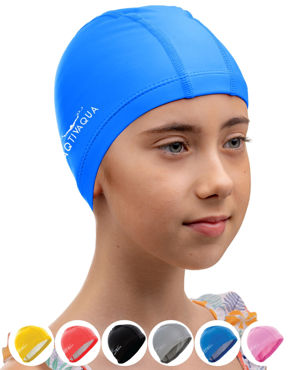 AqtivAqua Cuffia Piscina Uomo, Donna e Bambini — Morbida ed Elastica in Spandex con Rivestimento Protettivo — Ideale per l'Uso in Piscina