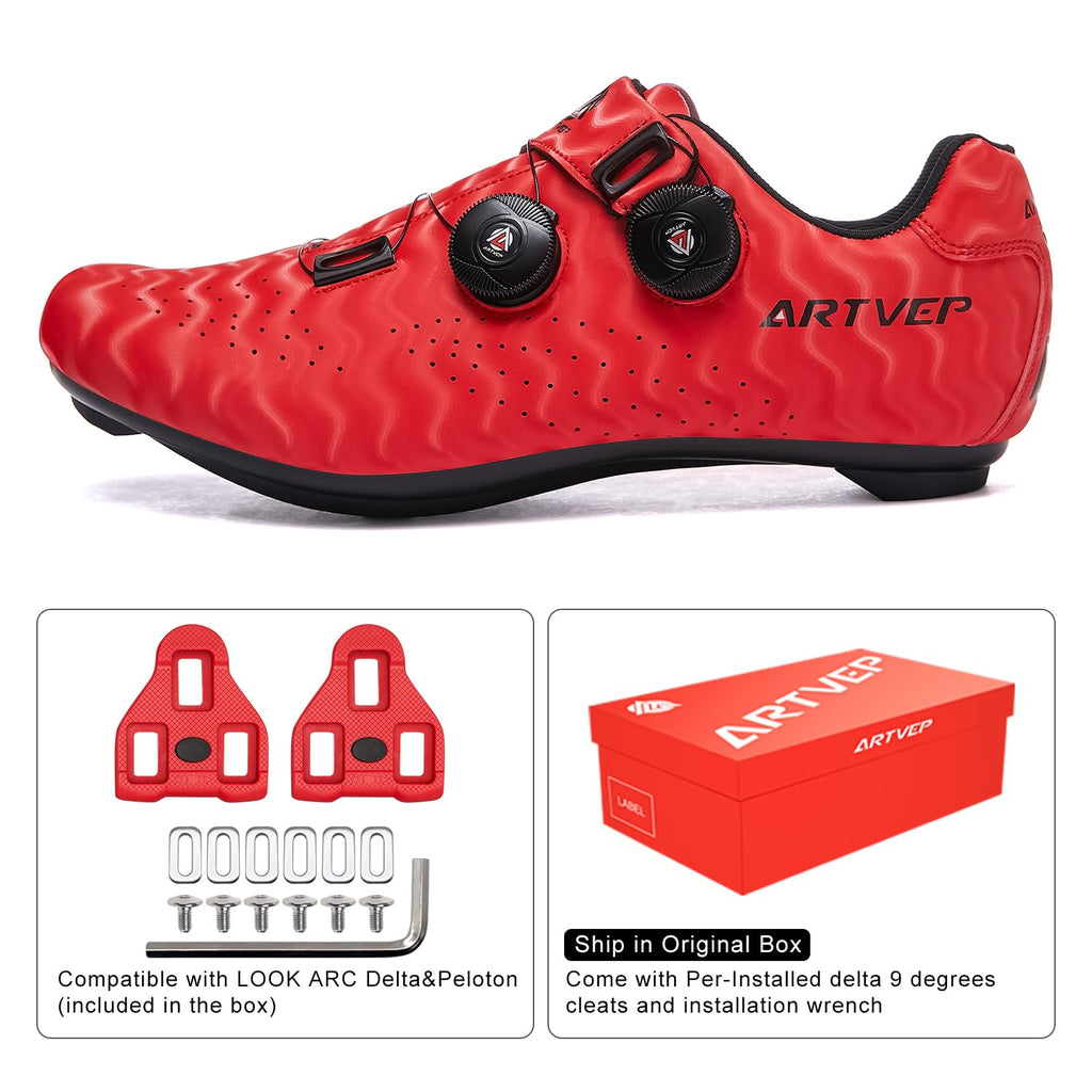 Scarpe da Ciclismo da Uomo Scarpe da Bici da Strada Compatibile con SPD e Delta Blocco Pedale Scarpe da Bicicletta Compatible with Peloton Antiscivolo Traspiranti