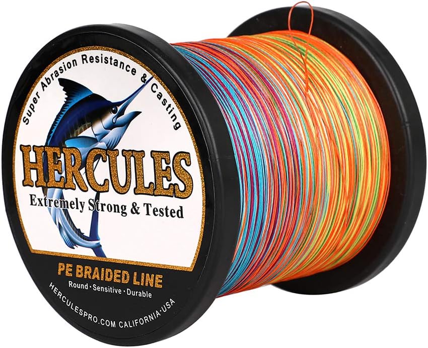 HERCULES Super Cast 100 m – 2000 m Yards filo da pesca intrecciato 10 lb – test per acqua salata acqua dolce PE intrecciato filo di pesce Superline 8 fili