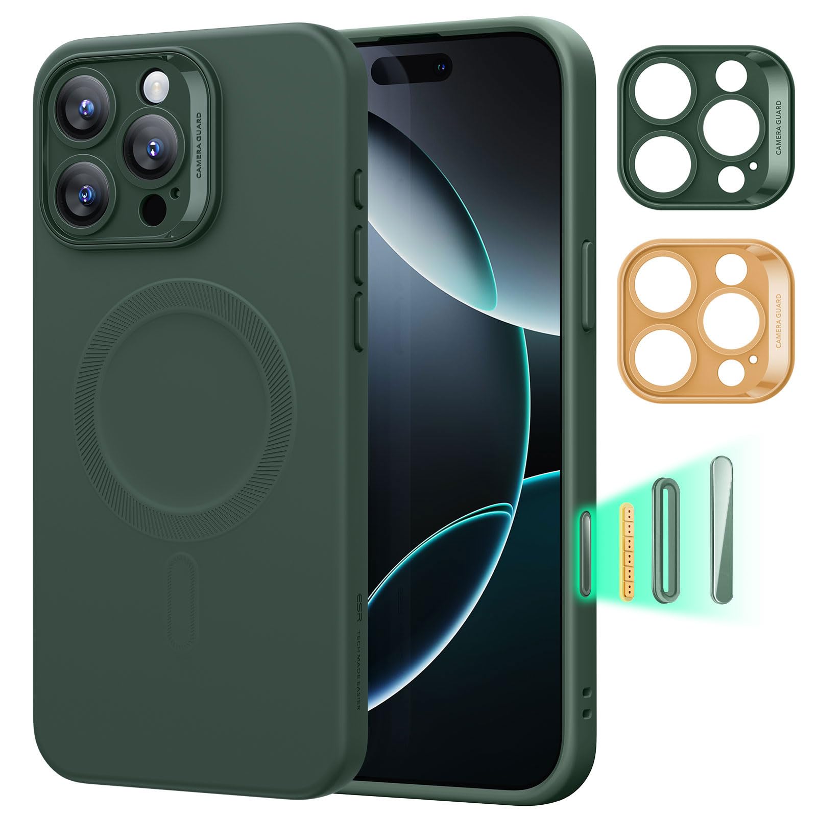 ESR Cover per iPhone 17 Pro Max, Custodia per controllo della fotocamera, Compatibile con MagSafe, Protezione antiurto di livello militare, Angoli Air Guard ammortizzanti, Trasparente