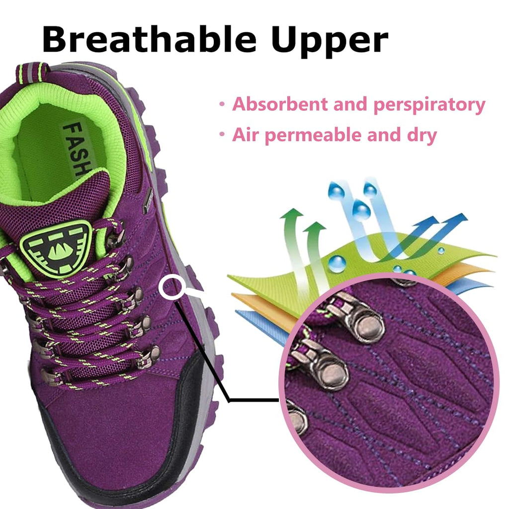 Scarpe da Trekking da Donna Scarpe Sportive Basse Scarpe da Trekking Leggere all'aperto Scarpe da Trekking Antiscivolo Adatte al Campeggio e all'escursionismo Nero Grigio Viola Rosa 36-42EU