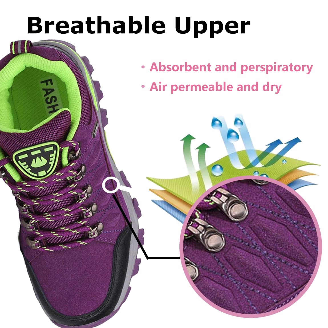 Scarpe da Trekking da Donna Scarpe Sportive Basse Scarpe da Trekking Leggere all'aperto Scarpe da Trekking Antiscivolo Adatte al Campeggio e all'escursionismo Nero Grigio Viola Rosa 36-42EU