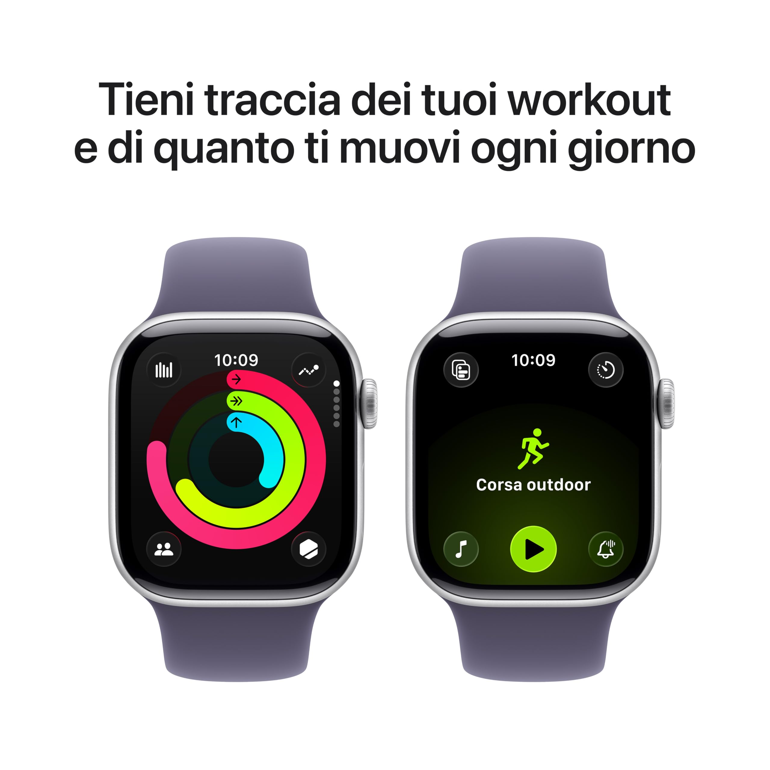 Apple Watch Series 11 GPS, Cassa 46 mm in alluminio Jet Black con Cinturino Sport nero - M/L