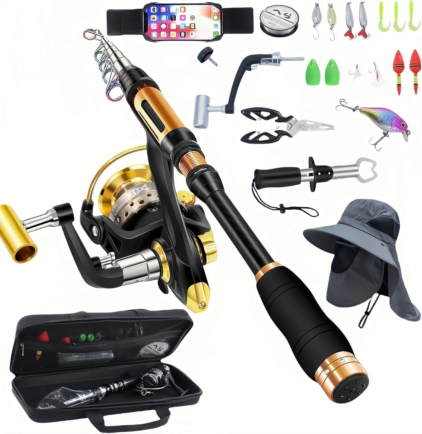 Nuova Portatile Canna da Pesca 99% Fibra di Carbonio con Punta Fluorescente Della Canna,Telescopico Super Hard Ultralight Palo da Pesca per Surf
