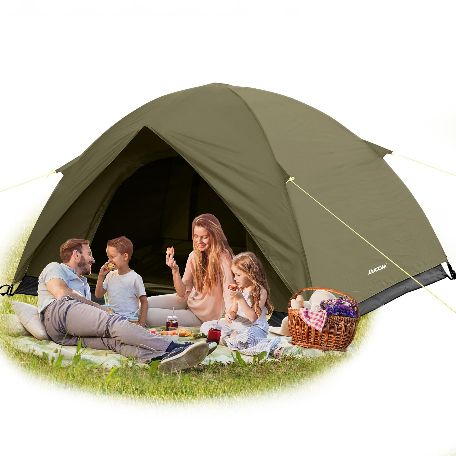 JAICOM Tenda Campeggio, Tenda Ultraleggera 3-4 Stagioni, Anti UV e Impermeabile, Ventilazione a Doppia Porta, Facile da Installare,Ideale per Campeggio, Backpacking, Attività di Vacanza e Famiglie