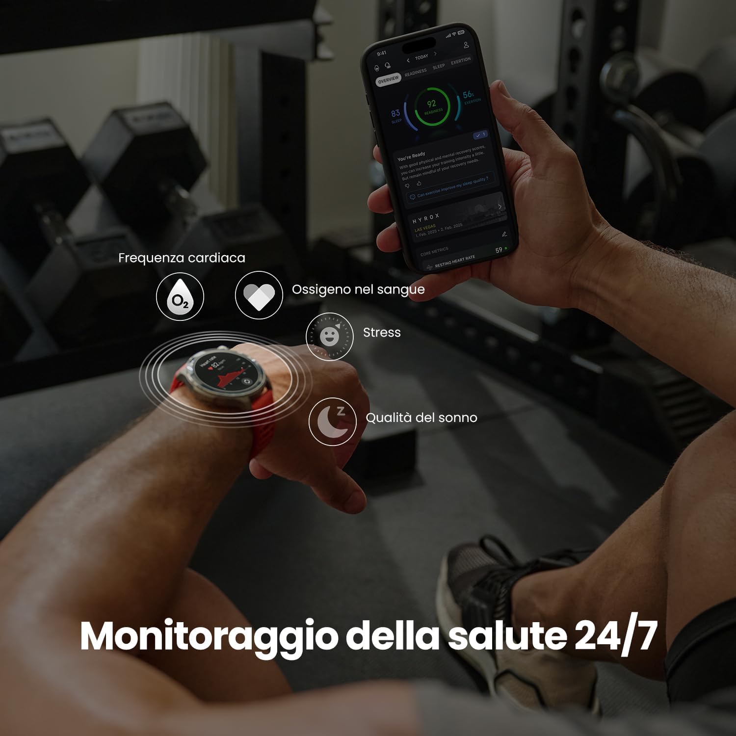 Amazfit Balance 2 Smartwatch 47mm, AMOLED 1,5", Mappe Offline, GPS Dual Band, 21 Giorni Batteria, Oltre 170 Modalità Sportive, HYROX e Golf, Allenamento di Forza, Cardio & Sonno per Android e iPhone