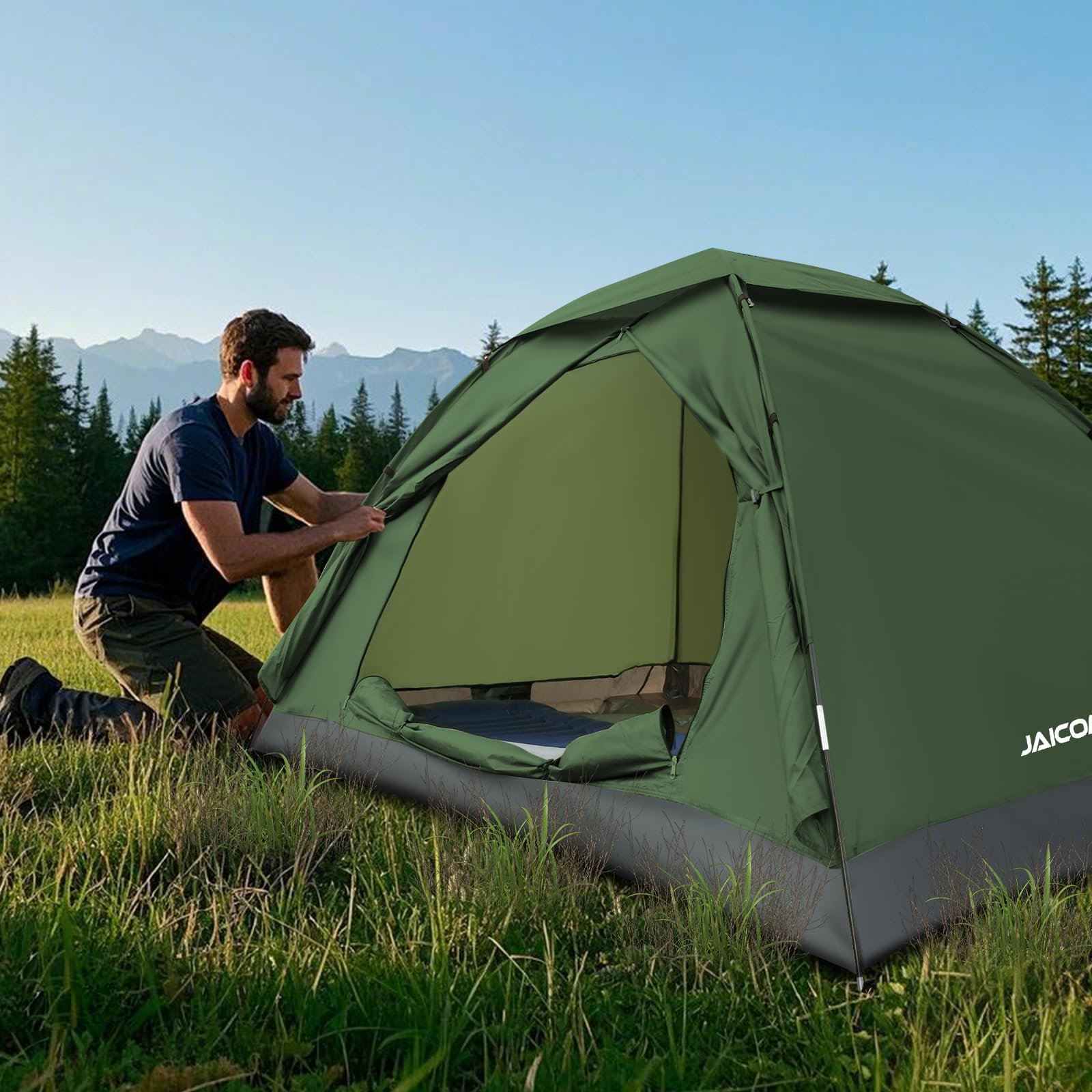 JAICOM Tenda da Campeggio per 1-4 Persone, Ultraleggera Impermeabile Tende igloo Tenda Campeggio per 3-4 Stagioni, Facile da installare, Ideale per Campeggio, Trekking, Spiaggia, Arrampicata
