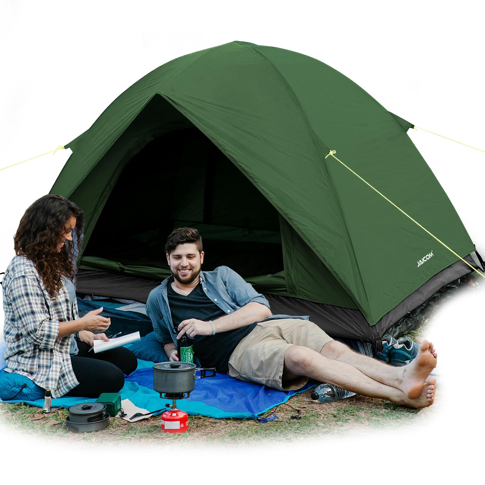 JAICOM Tenda Campeggio, Tenda Ultraleggera 3-4 Stagioni, Anti UV e Impermeabile, Ventilazione a Doppia Porta, Facile da Installare,Ideale per Campeggio, Backpacking, Attività di Vacanza e Famiglie