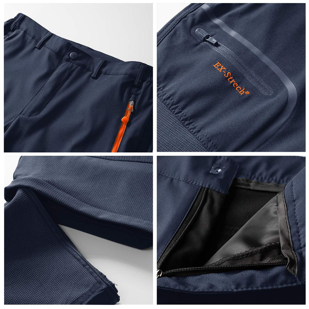 Zoerea Pantaloni Trekking Uomo Asciugare Rapidamente Traspiranti Convertibile Pantaloncini Primavera Estate Sottile All'aperto Alpinismo Escursionismo Calzoni