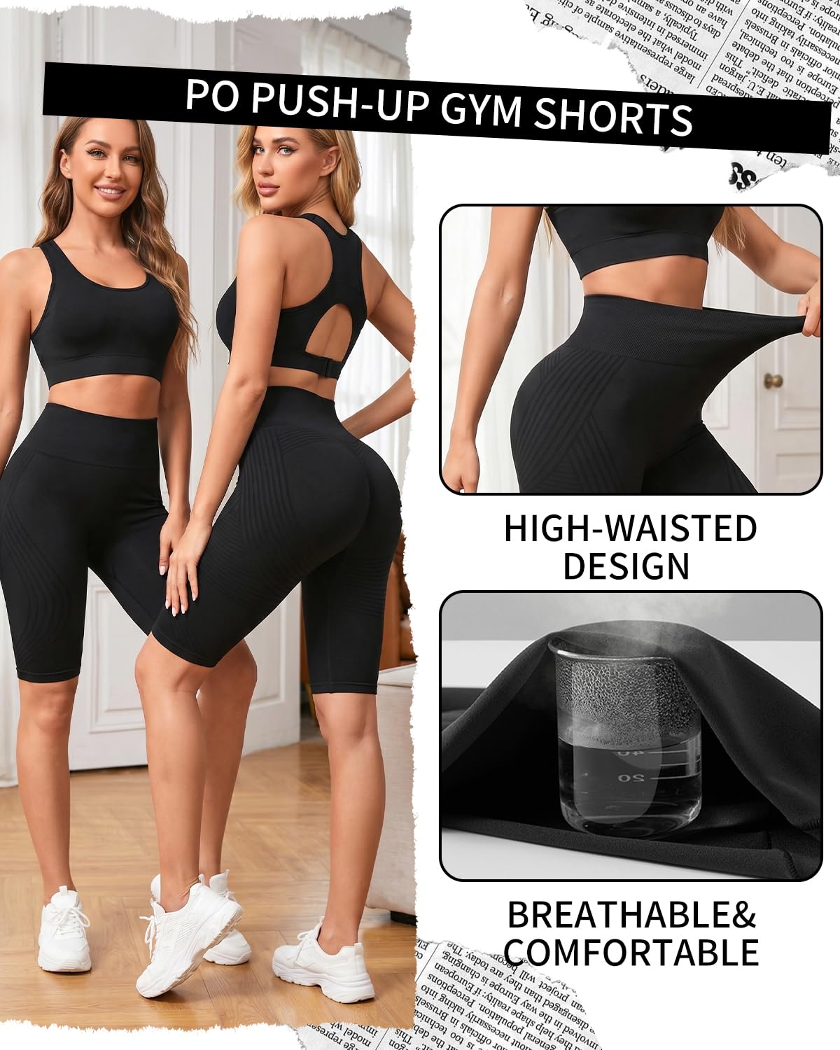 Leggins Anticellulite Donna, Leggings Sportivi Lunghi Compressione Push Up Glutei, Vita Alta Opachi Yoga Pilates Fitness