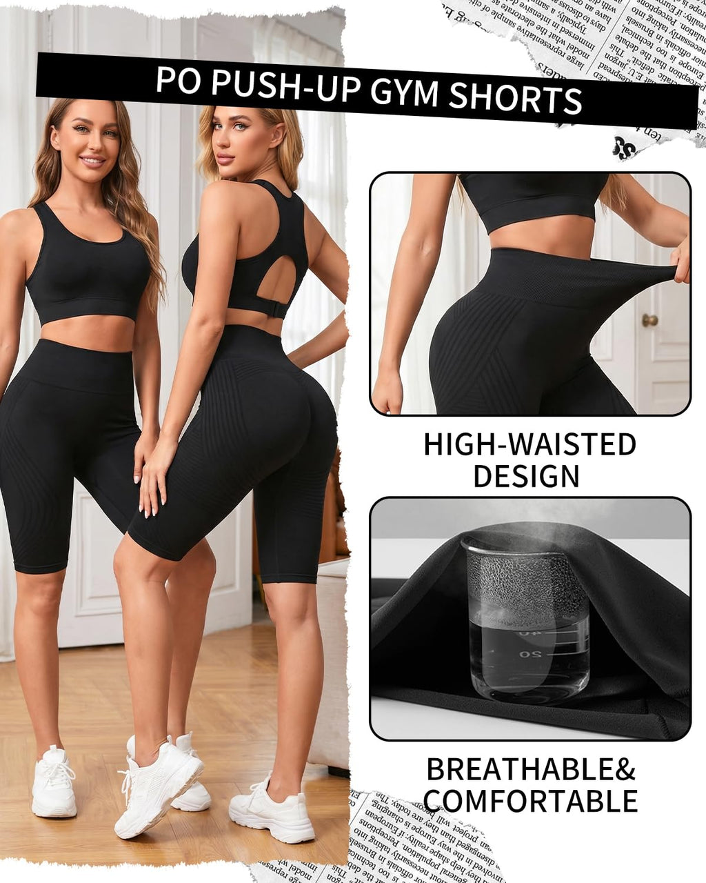 Leggins Anticellulite Donna, Leggings Sportivi Lunghi Compressione Push Up Glutei, Vita Alta Opachi Yoga Pilates Fitness