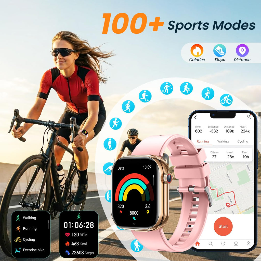 Smartwatch Donna Uomo con Auricolari Bluetooth: 2.02" Orologio Smart Watch Effettua Risposta Chiamate 100 Modalità Sportive Fitness Tracker IP67 Impermeabile WhatsApp Notifice Compatibile Android iOS