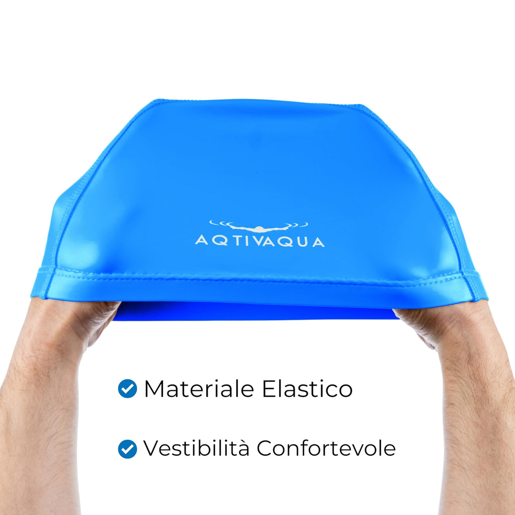 AqtivAqua Cuffia Piscina Uomo, Donna e Bambini — Morbida ed Elastica in Spandex con Rivestimento Protettivo — Ideale per l'Uso in Piscina